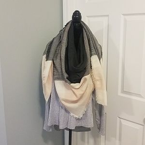 Blush Multi Colored Blanket Scarf